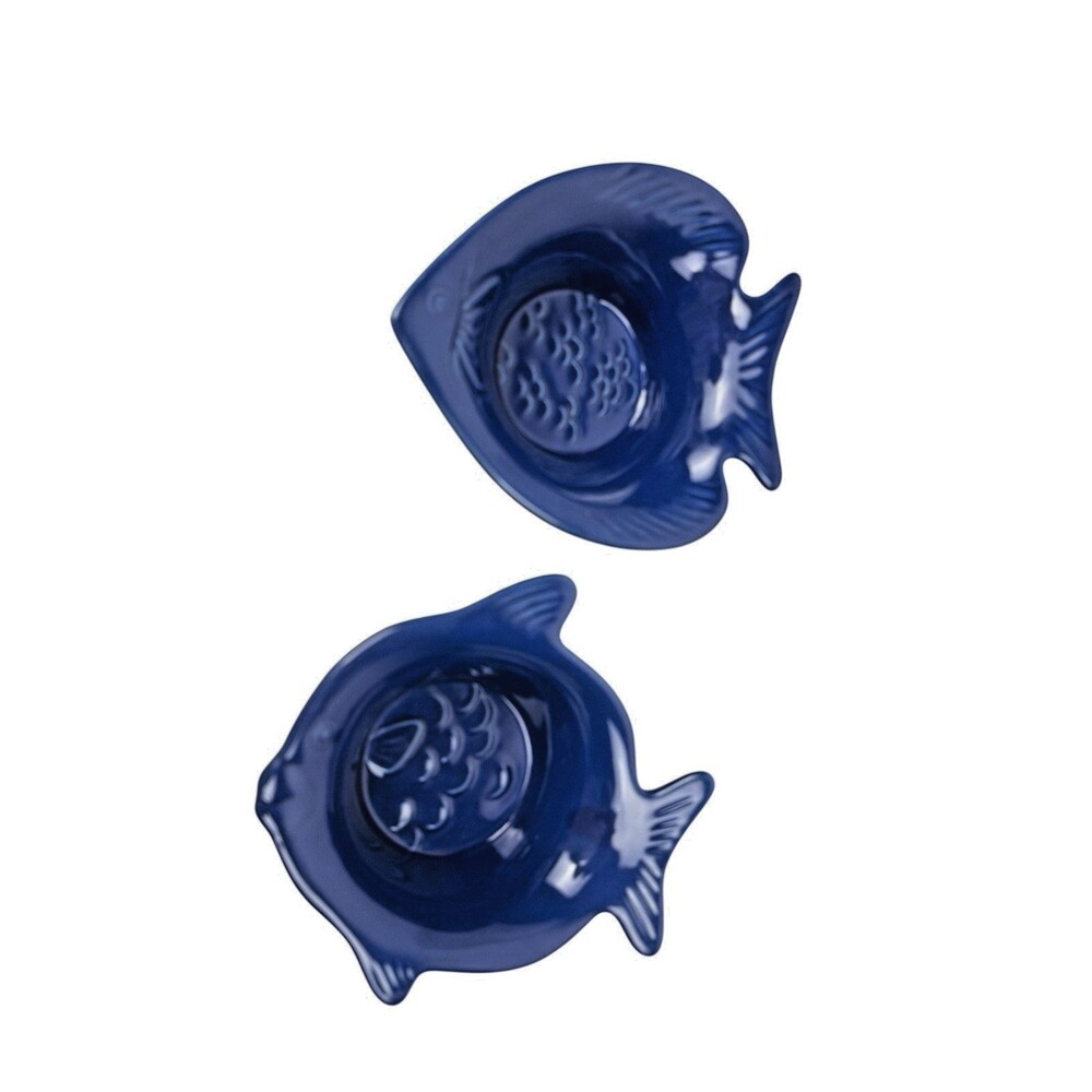 2 Chantal Blue Ceramic Fish Serving Bowls Oven & Dishwasher Save Platters